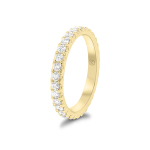 0.81 ct Diamond Eternity Ring - 18K gold weighing 2.73 grams - 32 round diamonds weighing 0.81 carats