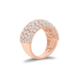 Diamond puffy fashion ring - 18K gold weighing 7.99 grams  - 98 round diamonds weighing 3.13 carats