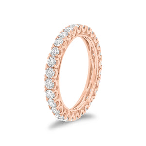 Four Prong-Set Diamond Eternity Wedding Band -18k rose gold weighing 2.63 grams -84 round diamonds weighing 1.36 carats