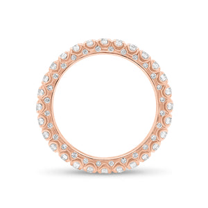 Four Prong-Set Diamond Eternity Wedding Band -18k rose gold weighing 2.63 grams -84 round diamonds weighing 1.36 carats
