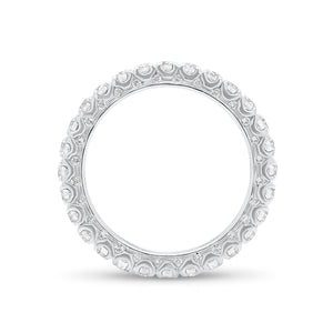 Four Prong-Set Diamond Eternity Wedding Band -18k white gold weighing 2.63 grams -84 round diamonds weighing 1.36 carats