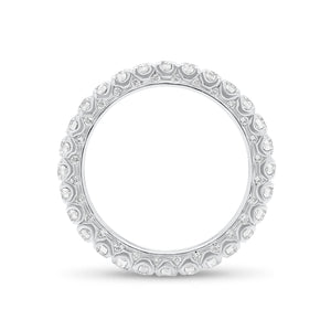 Four Prong-Set Diamond Eternity Wedding Band -18k white gold weighing 2.63 grams -84 round diamonds weighing 1.36 carats