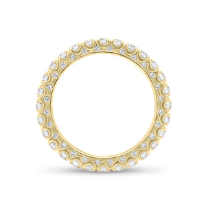 Four Prong-Set Diamond Eternity Wedding Band -18k yellow gold weighing 2.63 grams -84 round diamonds weighing 1.36 carats