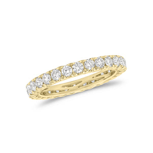 Four Prong-Set Diamond Eternity Wedding Band -18k yellow gold weighing 2.63 grams -84 round diamonds weighing 1.36 carats