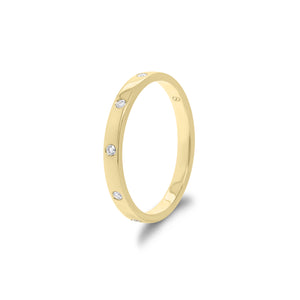 Round Diamond Stackable Ring - 14K gold weighing 1.73 grams - 10 round diamonds weighing 0.11 carats