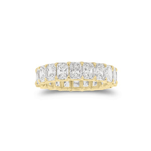 5.05 ct Radiant-Cut Diamond Eternity Band - 18K gold weighing 3.50 grams - 21 radiant-cut diamonds weighing 5.05 carats (GIA-graded F-color, VS clarity)