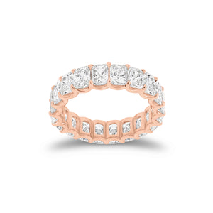 5.05 ct Radiant-Cut Diamond Eternity Band - 18K gold weighing 3.50 grams - 21 radiant-cut diamonds weighing 5.05 carats (GIA-graded F-color, VS clarity)