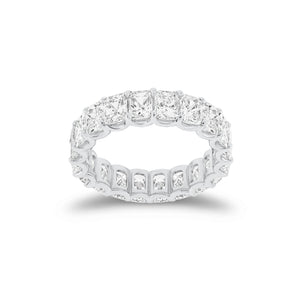 5.05 ct Radiant-Cut Diamond Eternity Band - 18K gold weighing 3.50 grams - 21 radiant-cut diamonds weighing 5.05 carats (GIA-graded F-color, VS clarity)