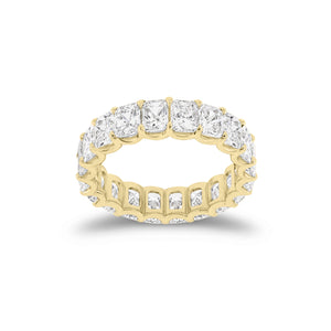 5.05 ct Radiant-Cut Diamond Eternity Band - 18K gold weighing 3.50 grams - 21 radiant-cut diamonds weighing 5.05 carats (GIA-graded F-color, VS clarity)