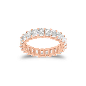 3.55 ct Radiant-Cut Diamond Eternity Band - 18K gold weighing 3.89 grams  - 23 radiant-cut diamonds weighing 3.55 carats (GIA-graded F-color, VS clarity)