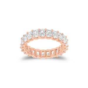 3.55 ct Radiant-Cut Diamond Eternity Band - 18K gold weighing 3.89 grams - 23 radiant-cut diamonds weighing 3.55 carats (GIA-graded F-color, VS clarity)