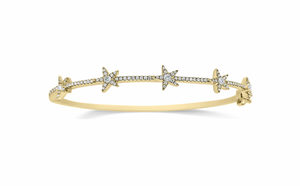 Dainty Diamond Star Bangle Bracelet