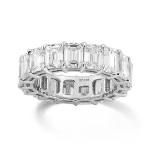 Platinum Emerald Cut Diamond Eternity Band