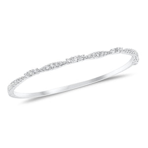 Diamond Elegance Bangle - 18K white gold weighing 10.79 grams - 41 round diamonds weighing 0.95 carats