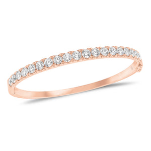 3.63 ct Diamond Bangle-- 18K gold weighing 21.66 grams - 19 round diamonds weighing 3.63 carats