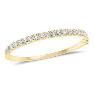 3.63 ct Diamond Bangle-- 18K gold weighing 21.66 grams - 19 round diamonds weighing 3.63 carats