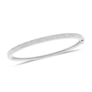 Pave Diamond Bangle Bracelet - 14K gold weighing 10.30 grams - 203 round full cut diamonds totaling 0.78 carats
