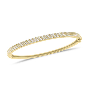 Pave Diamond Bangle Bracelet - 14K gold weighing 10.30 grams - 203 round full cut diamonds totaling 0.78 carats