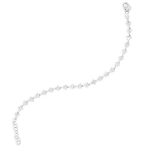 Diamond Arrow Link Bracelet -14K white gold weighing 3.68 grams -180 round diamonds totaling 0.44 carats