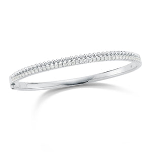 Diamond & Beaded Gold Bangle Bracelet -18K gold weighing 20.57 grams -39 round diamonds totaling 0.79 carats