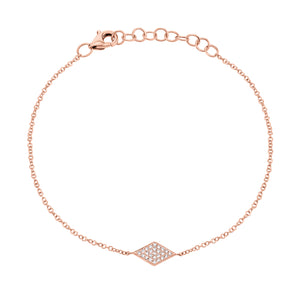 Diamond Shape Fashion Bracelet - 14K rose gold weighing 1.10 grams - 0.06 cts round diamonds