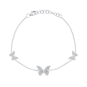 Diamond Butterflies Fashion Bracelet - 14K gold - 0.30 cts round diamonds