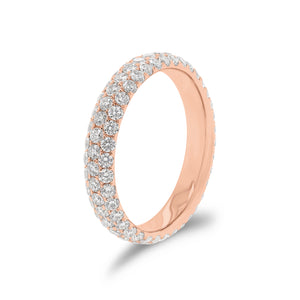 Pave Diamond Eternity Ring - 18K gold weighing 3.01 grams - 114 round diamonds weighing 2.07 carats