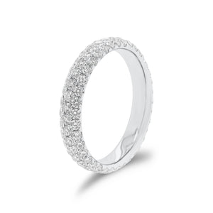 Pave Diamond Eternity Ring - 18K gold weighing 3.01 grams - 114 round diamonds weighing 2.07 carats