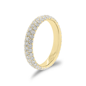 Pave Diamond Eternity Ring - 18K gold weighing 3.01 grams - 114 round diamonds weighing 2.07 carats