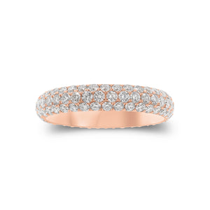Pave Diamond Eternity Ring - 18K gold weighing 3.01 grams - 114 round diamonds weighing 2.07 carats