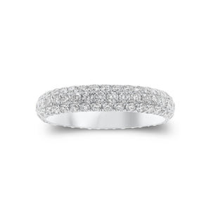 Pave Diamond Eternity Ring - 18K gold weighing 3.01 grams - 114 round diamonds weighing 2.07 carats