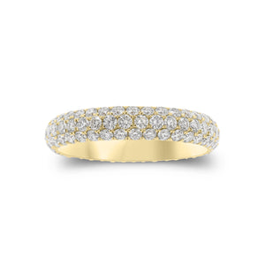 Pave Diamond Eternity Ring - 18K gold weighing 3.01 grams - 114 round diamonds weighing 2.07 carats