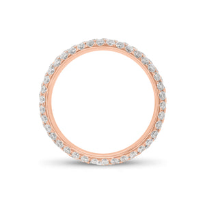 Pave Diamond Eternity Ring - 18K gold weighing 3.01 grams - 114 round diamonds weighing 2.07 carats