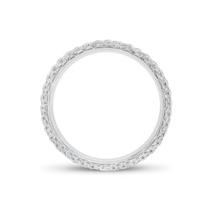 Pave Diamond Eternity Ring - 18K gold weighing 3.01 grams - 114 round diamonds weighing 2.07 carats
