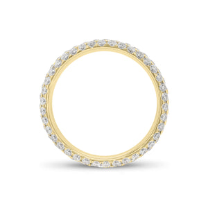 Pave Diamond Eternity Ring - 18K gold weighing 3.01 grams - 114 round diamonds weighing 2.07 carats