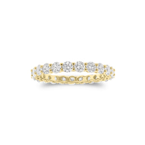 Diamond Shared Prong Eternity Ring - 18K gold weighing 1.47 grams - 23 round diamonds weighing 1.65 carats