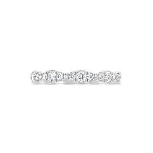 Diamond Stacking Eternity Ring -18k gold weighing 1.75 grams. -40 round diamonds weighing .76 carats.