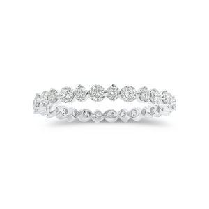 Circles and Diamonds Eternity Ring - 18K gold weighing 0.95 grams - 28 round diamonds weighing 0.97 carats