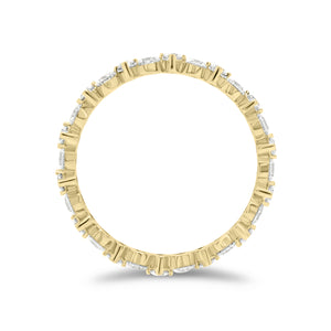 Circles and Diamonds Eternity Ring - 18K gold weighing 0.95 grams - 28 round diamonds weighing 0.97 carats