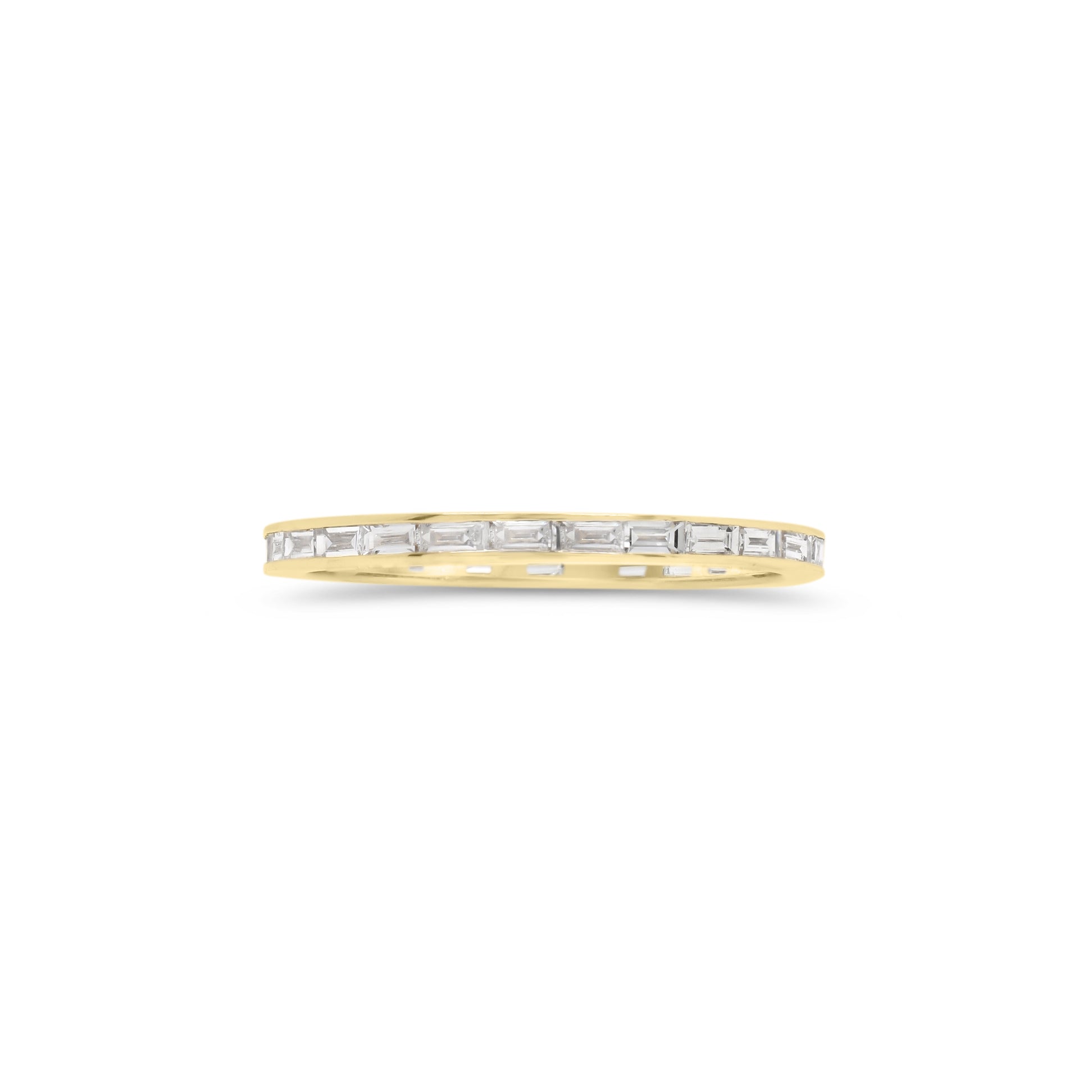 Baguette Diamond Stackable Ring - 14K gold weighing 0.95 grams  - 27 slim baguettes totaling 0.45 carats