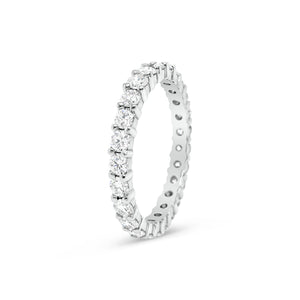 Slim Shared Prong-Set Diamond Eternity Band -14k gold weighing 2.3 grams -25 round shared prong-set diamonds weighing 1.43 carats