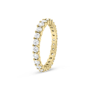 Slim Shared Prong-Set Diamond Eternity Band -14k gold weighing 2.3 grams -25 round shared prong-set diamonds weighing 1.43 carats