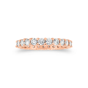 Slim Shared Prong-Set Diamond Eternity Band -14k gold weighing 2.3 grams -25 round shared prong-set diamonds weighing 1.43 carats