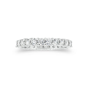 Slim Shared Prong-Set Diamond Eternity Band -14k gold weighing 2.3 grams -25 round shared prong-set diamonds weighing 1.43 carats