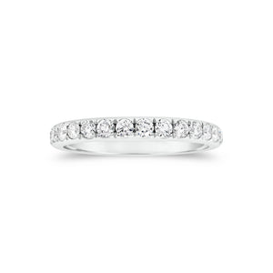 Comfort Fit Diamond Eternity Band Ring -18k gold weighing 2.53 grams -28 round diamonds weighing 1.12 carats
