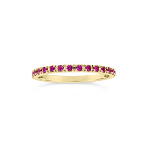 Pink Sapphire Eternity Band - 14K gold weighing 1.33 grams. - 32 pink sapphire weighing 0.49 carats total