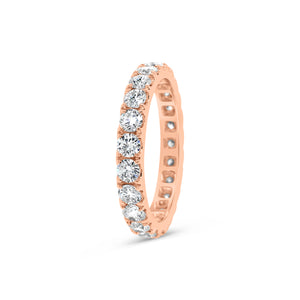 Four Prong-Set Diamond Eternity Band -18k gold weighing 2.62 grams -23 round diamonds weighing 1.68 carats