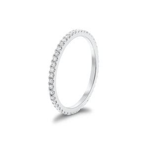 Mini Diamond Eternity Ring -14k gold weighing 1.25 grams -48 round diamonds weighing .37 carats