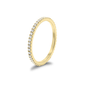 Mini Diamond Eternity Ring -14k gold weighing 1.25 grams -48 round diamonds weighing .37 carats