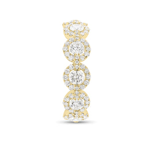 Circular Diamond Eternity Ring -18k gold weighing 3.07 grams -11 round diamonds weighing 1.12 carats -143 round diamonds weighing .78 carats